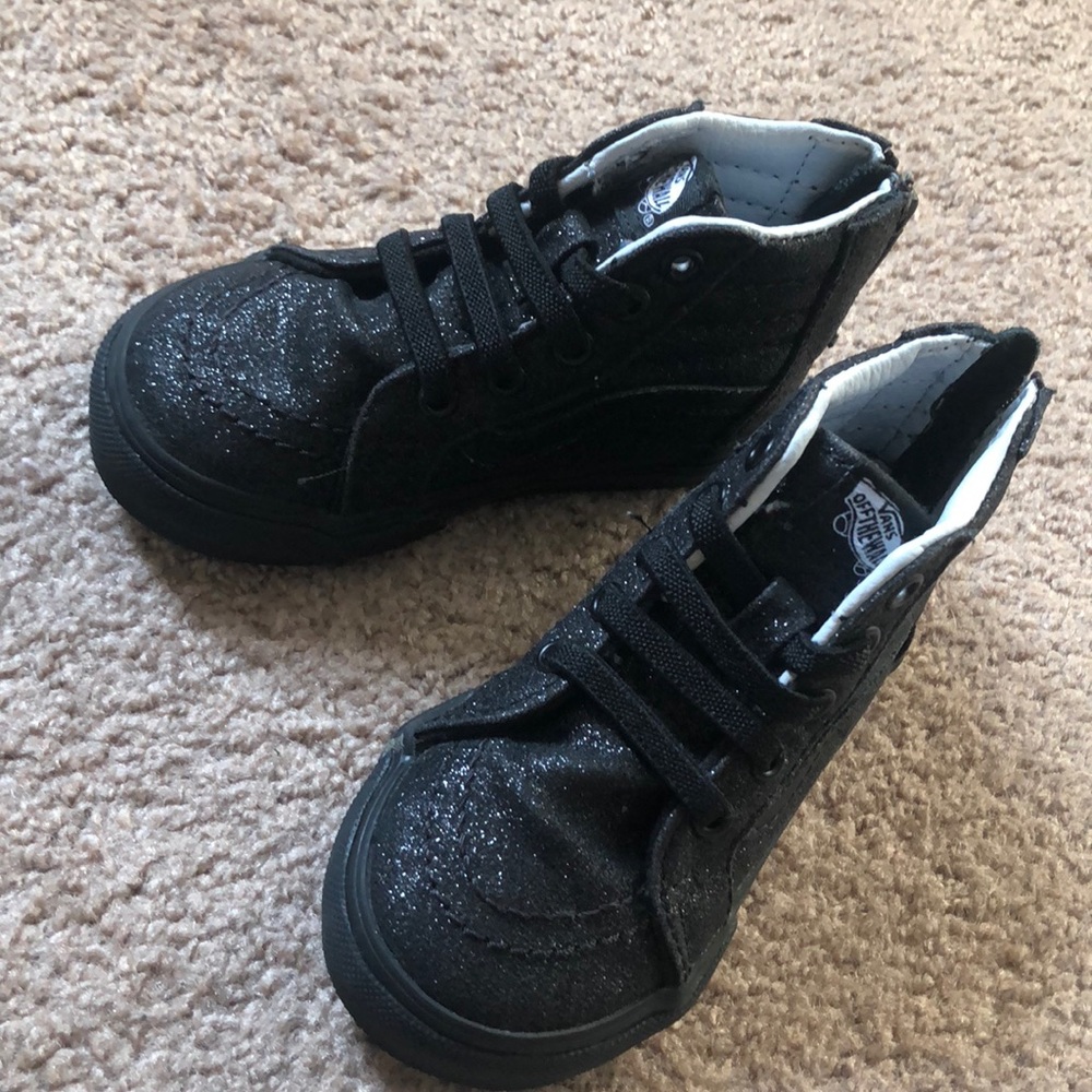 Toddler Girls Black Sparkle Vans